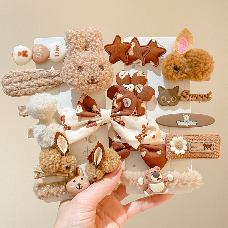 Kẹp Tóc Vải Lông Nhung Nhiều Màu Sắc Thời Trang Thu Đông Dành Cho Nữ