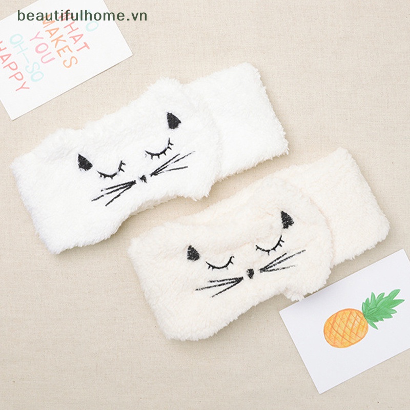 Băng Đô Cài Tóc / Băng Đô Cài Tóc / Rửa Mặt Hình Mèo Bằng Lông Cừu San Hô Dễ Thương Dành Cho Bạn Nữ