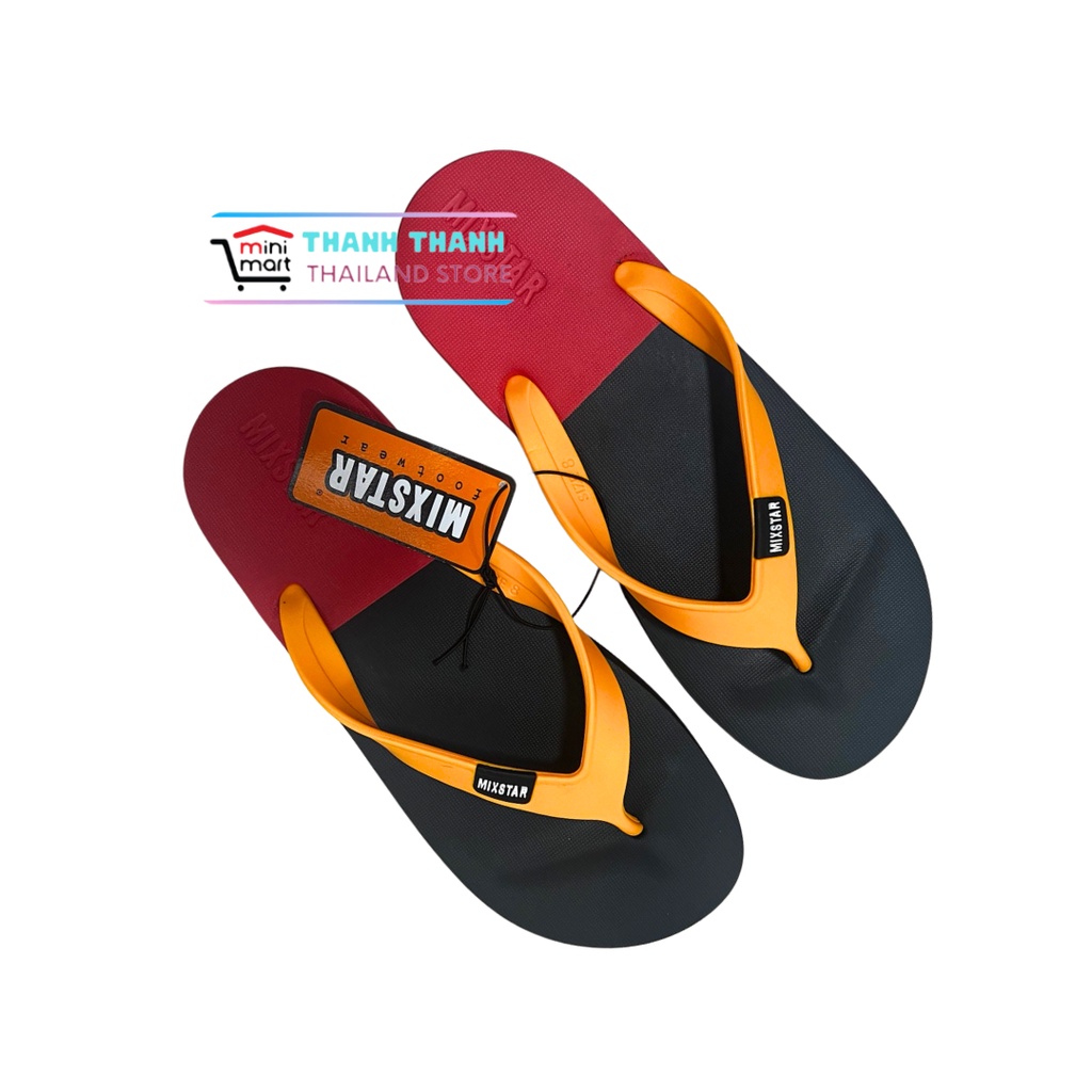 Dép tông nam đi mưa Thái Lan MIXSTAR RU1 , đế 2 màu, xỏ ngón nam siêu nhẹ, siêu bền