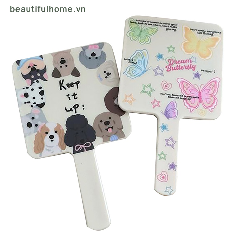 Gương Trang Điểm Cầm Tay Hình Vuông Nhỏ Gọn Có Gương Trang Điểm vanity Có Tay Cầm