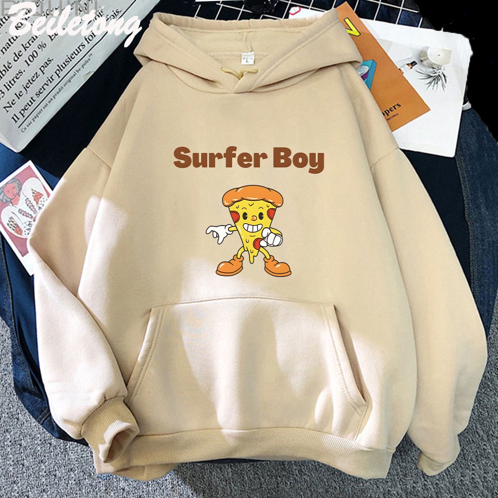 Thời Trang Áo hoodie Chui Đầu Tay Dài In Hình Bánh pizza 2022 Phong Cách harajuku Cổ Điển Vui Nhộn Cho Nam / Nữ