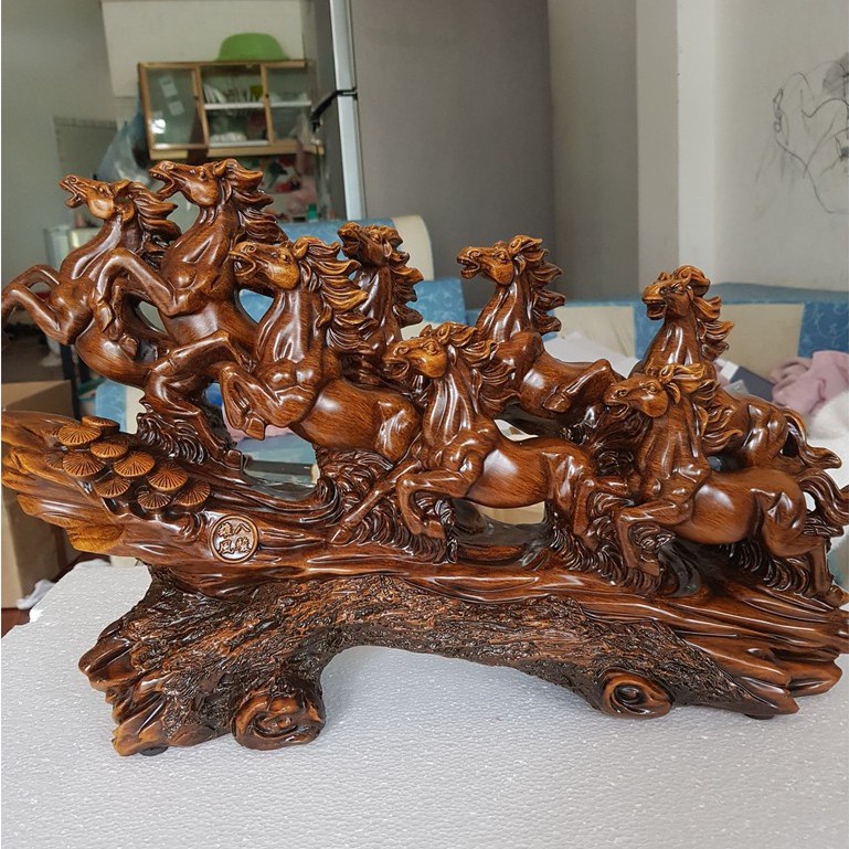 Tượng Gỗ Mã Đáo Thành Công Kích Thước 50*15*30cm Nặng 4,5kg