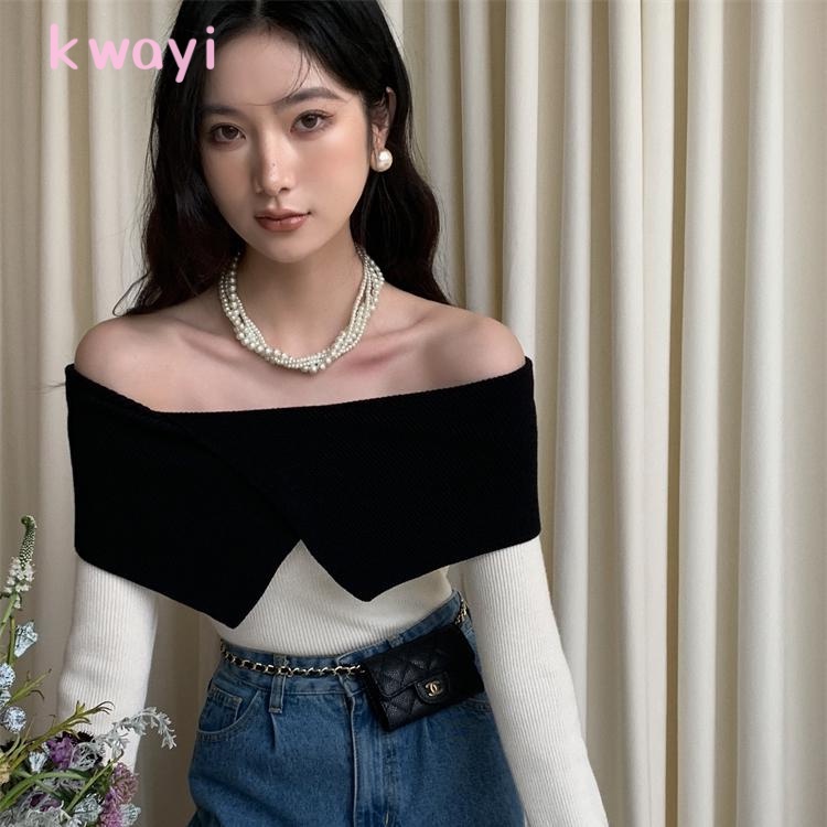 Kwayi Áo Len áo khoác cardigan áo cardigan Thời trang hàn quốc WXF23912E1 37Z230914