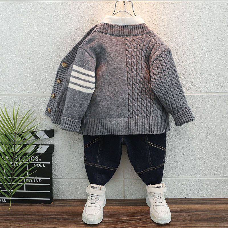 Áo sweater Cổ Chữ v Thiết Kế Mới Thời Trang Mùa Thu Dành Cho Bé Trai