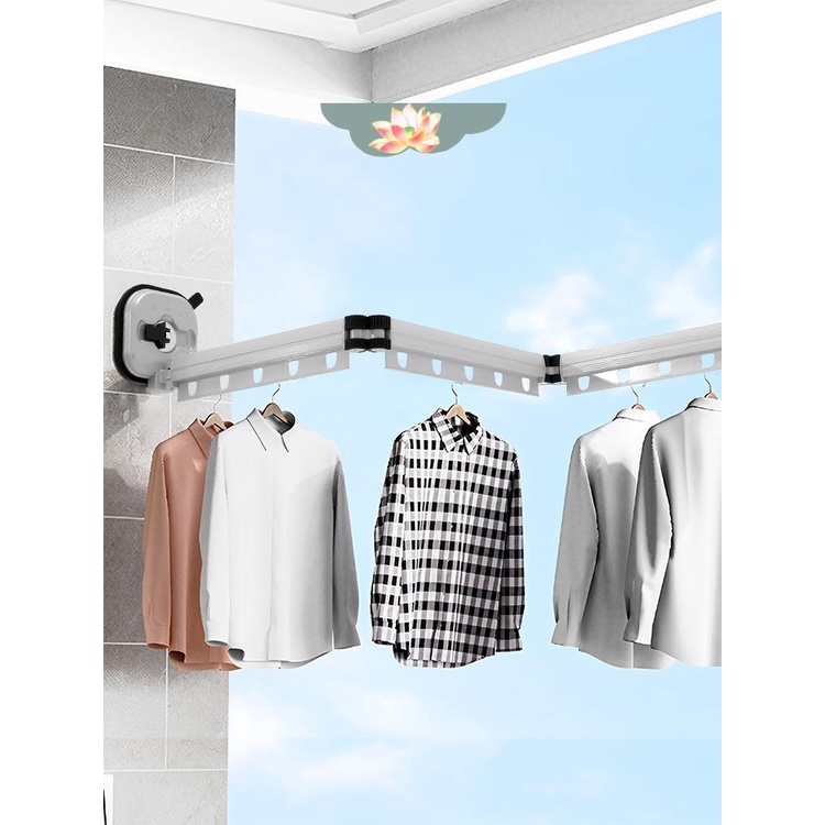 Giá Phơi Quần Áo 3 Tầng Có Giác Hút Chân Không Kèm Thanh Nối Dài Treo Tường shoptkc6039