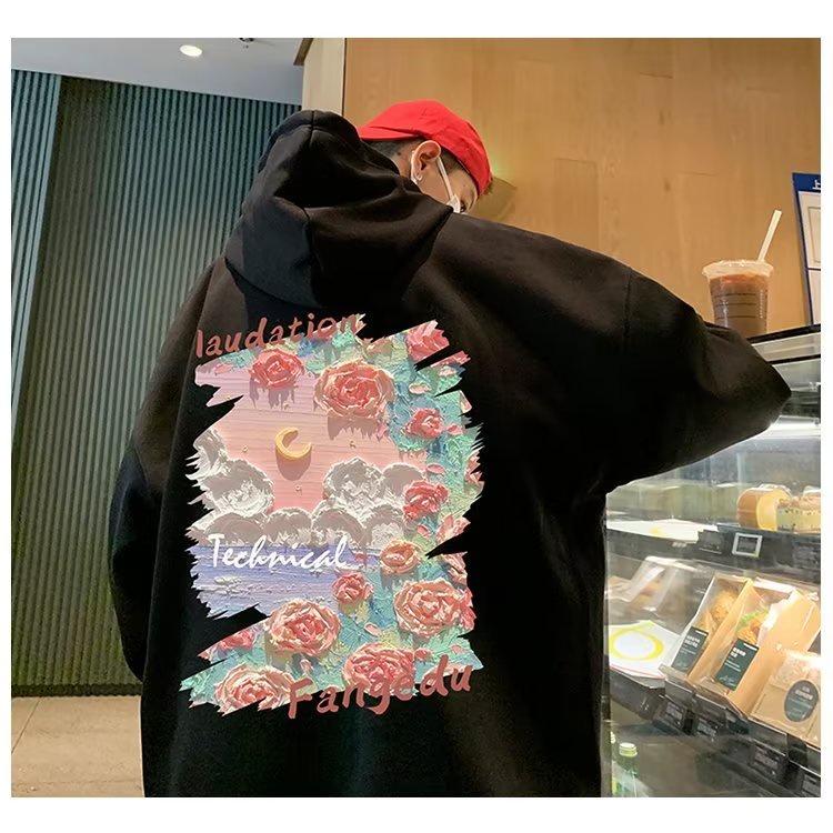 Áo hoodie Dáng Rộng In Họa Tiết Thời Trang Cho Nam m-8xl