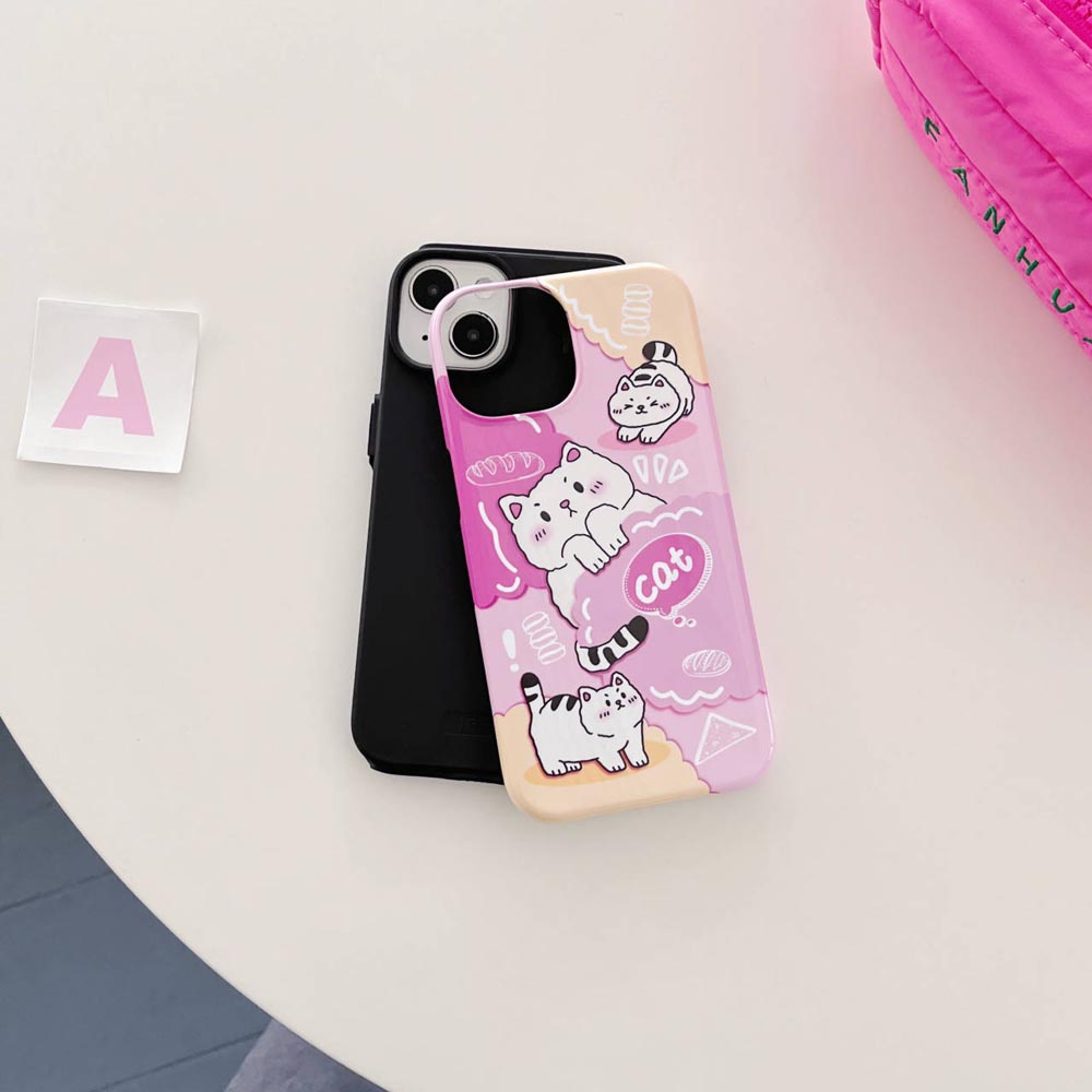 Vỏ Bao Da Điện Thoại Cứng Hình Mèo Ngủ Cho iphone 11 12 12pro 12promax 13 13pro 13promax 14 14pro 14promax Ốp