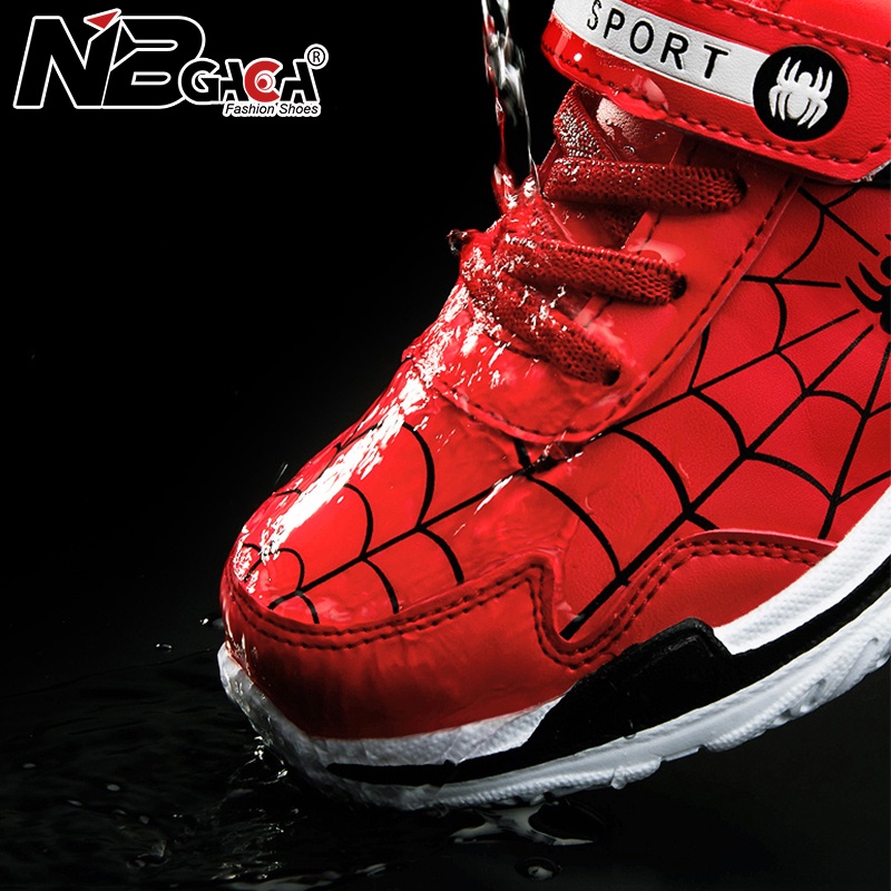 Giày Thể Thao Da pu Mềm Chống Nước In Hình Người Nhện Thời Trang Mùa Thu Cho Bé #828D