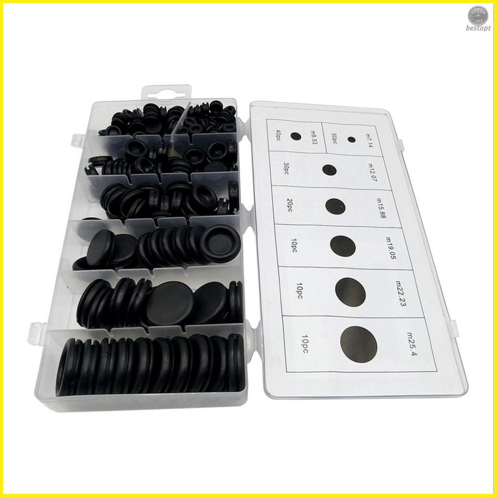 170Pcs Rubber Grommets Assortment Set for Electrical Wire Gasket and Firewall Hole Plug