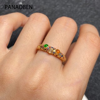 Thời trang nhẫn hở đính đá nhiều màu phong cách cổ điển cho nữ