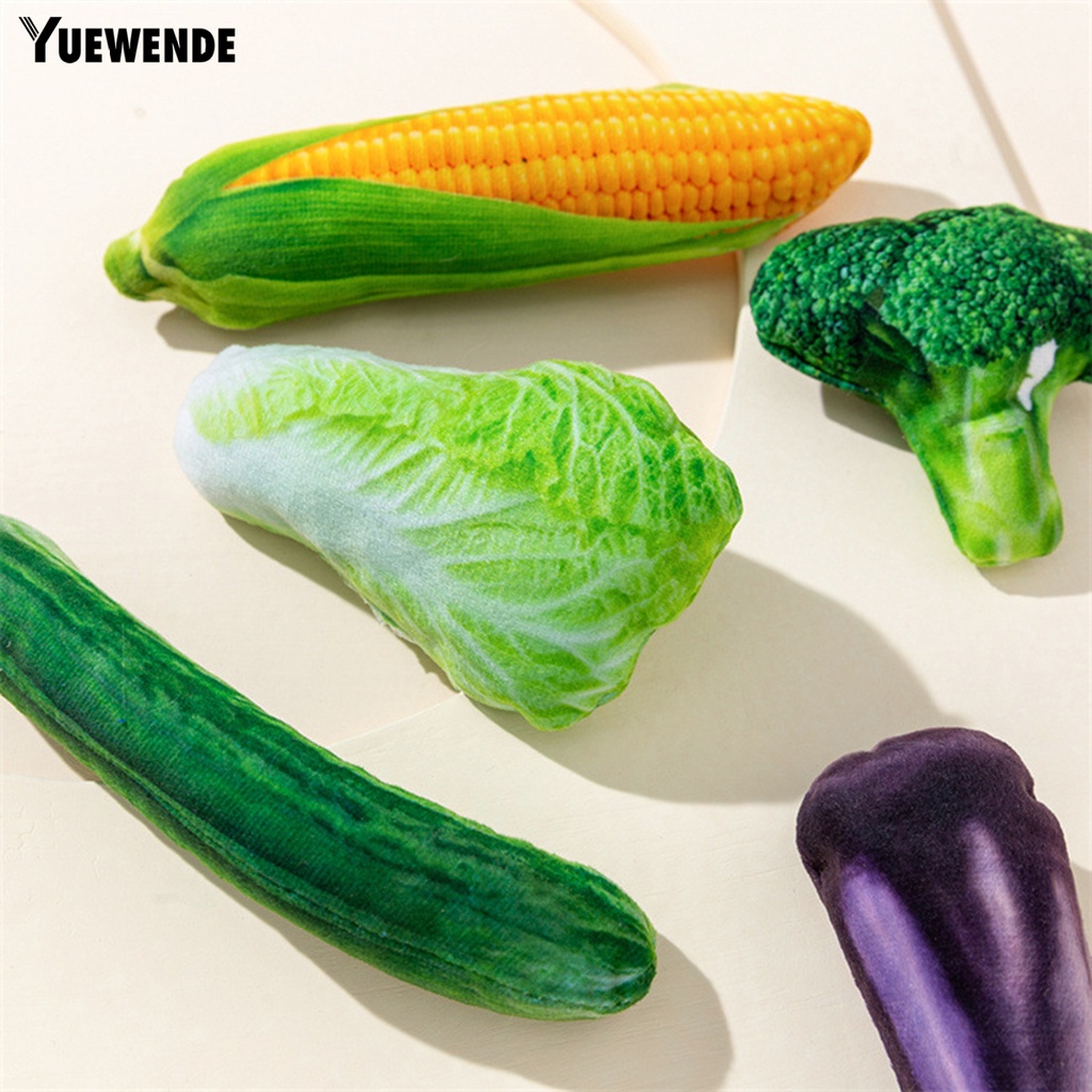 Yu.p Đồ Chơi Nhai Gặm Nhấm Hình Rau Củ Quả Mềm Mại Chống Cắn Tương Tác Tốt Cho Thú Cưng