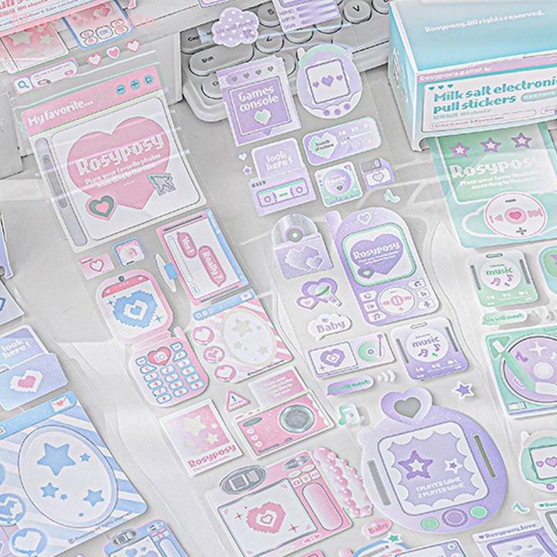 Nhãn Dán Trang Trí Điện Thoại Sổ Lưu Niệm Hình Chữ kawaii Lấp Lánh diy