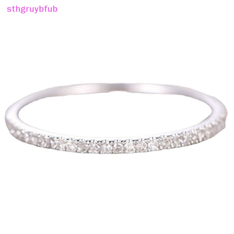 Sthb Nhẫn zircon Đơn Giản Mỏng Nhẹ Đính Kim Cương Thời Trang Làm Quà Sinh Nhật Cho Nữ vn