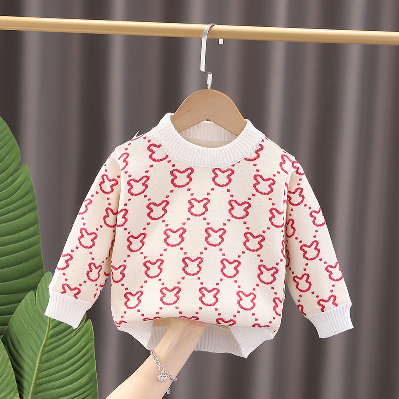 Áo sweater Lông Cừu Dày Chui Đầu Thời Trang Thu Đông Hàn Quốc 2023 Mới Cho Bé Trai Và Bé Gái