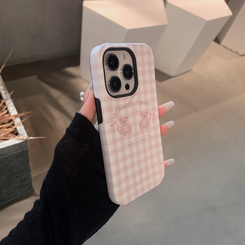 Ốp Điện Thoại Cứng Họa Tiết Gấu Hồng Dễ Thương Cho iphone 11 12 12pro 12promax 13 13pro 13promax 14 14pro 14promax