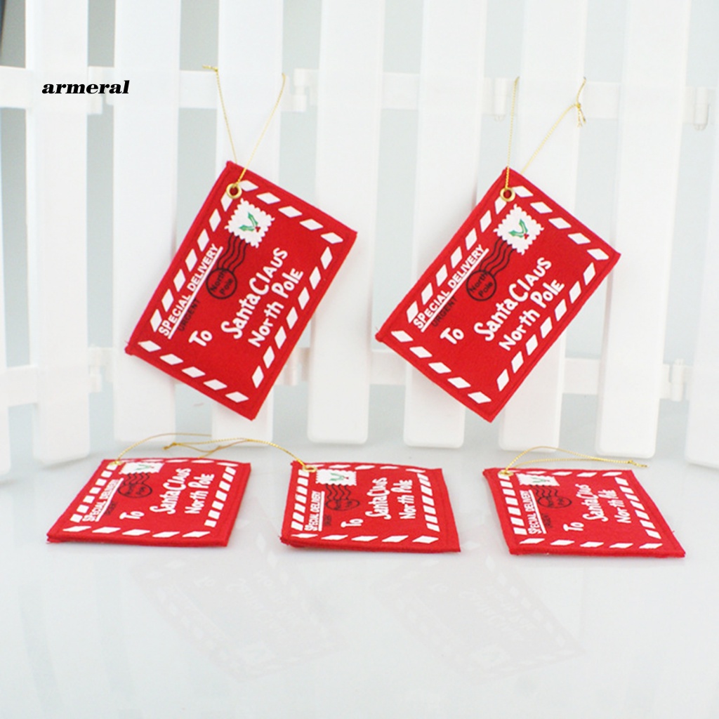 Set 10 Phong Bì Bằng Vải In Chữ Treo Trang Trí Cây Thông Noel Có Thể Tái Sử Dụng
