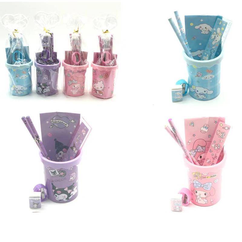 Bộ Bút Chì 7 Trong 1 sanrio mymelody kuromi cinnamoroll Hoạt Hình Dễ Thương Kèm Đồ Chuốt Cho Trẻ Em Văn Phòng Trường Học