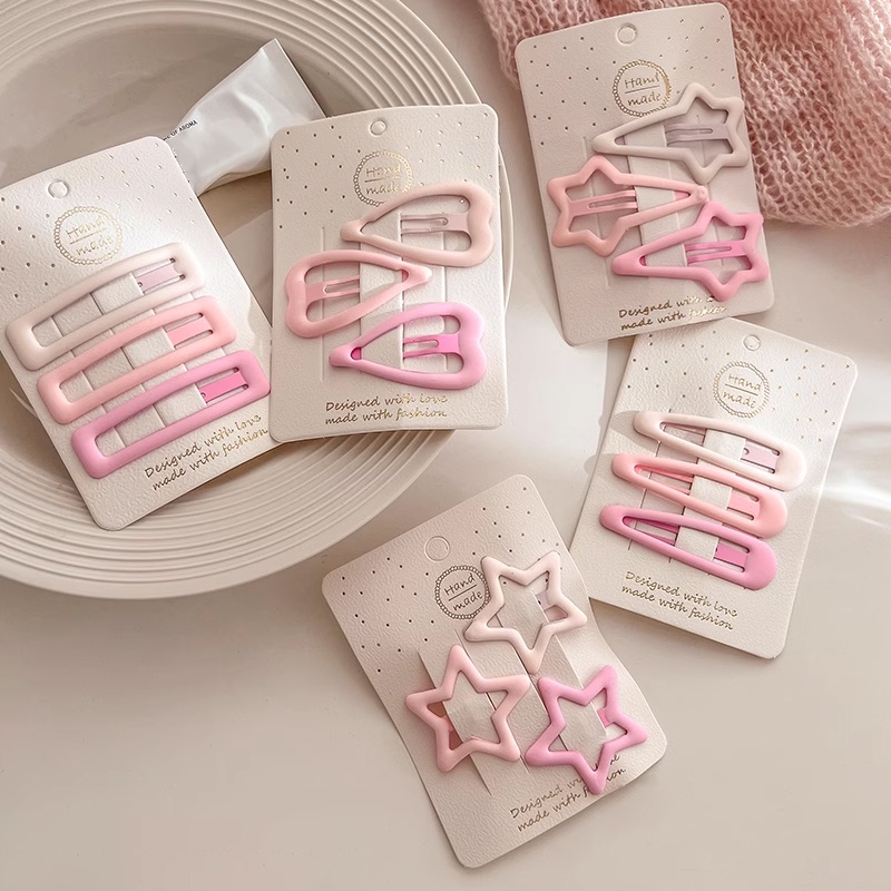 Set 3 Kẹp Tóc Hình Ngôi Sao Màu Sắc Kẹo Ngọt Phong Cách Hàn Quốc