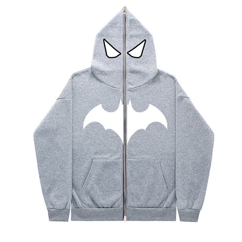 Áo Hoodie Có Khóa Kéo In Hình batman y2k Phong Cách gothic punk Cho Nam Nữ