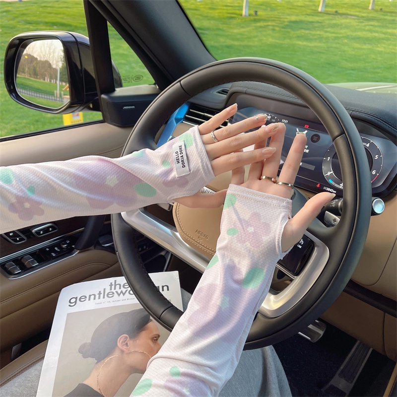 Găng Tay Dài Chống Nắng Thiết Kế Mỏng Họa Tiết Hoạt Hình Đáng Yêu Cho Nữ