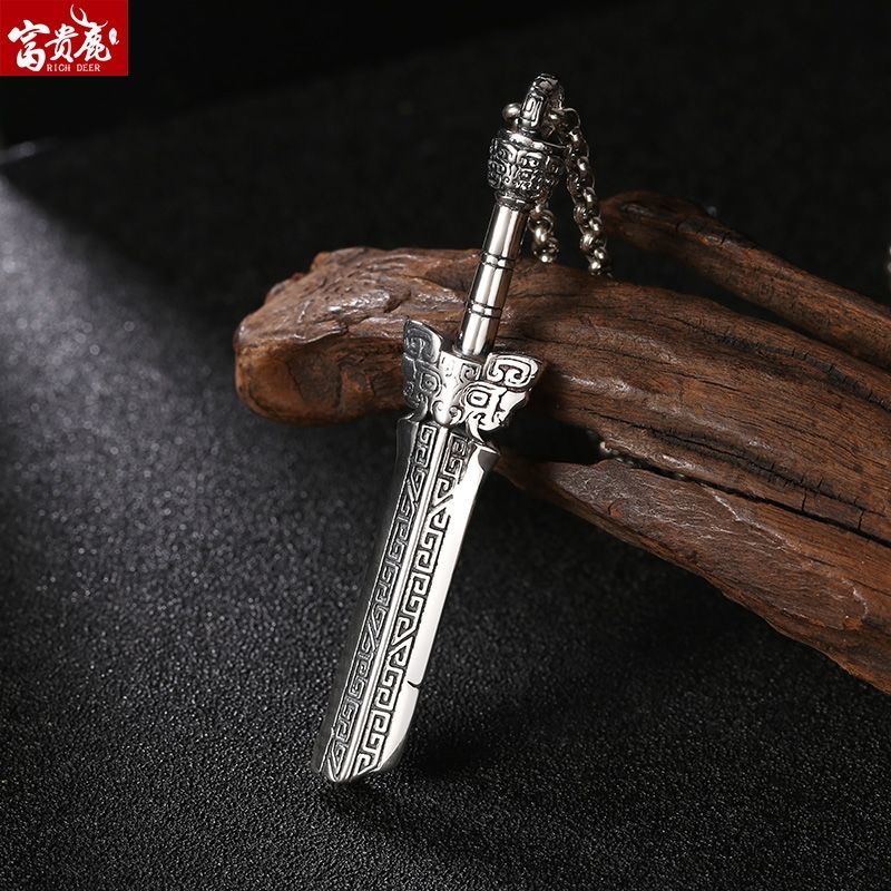 Mặt Dây Chuyền Hình Thanh Kiếm Vỡ Bằng Bạc s925 Phong Cách retro Đơn Giản Sáng Tạo Cho Nam