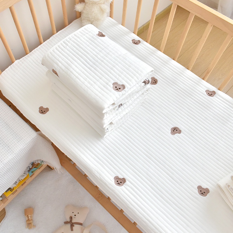 Ga Trải Giường Vải cotton Thêu Họa Tiết Hoạt Hình Dễ Thương Cho Bé Mẫu Giáo