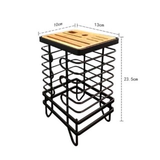 Kệ cắm dao kéo mặt gỗ. kệ để thớt inox không gỉ cao cấp