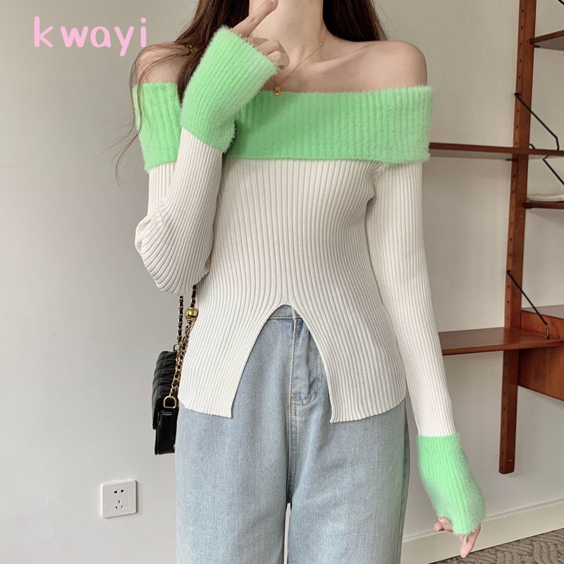 Kwayi Áo Len áo khoác cardigan Phong cách Comfortable Trendy Casual WXF2392YDW 39Z230925