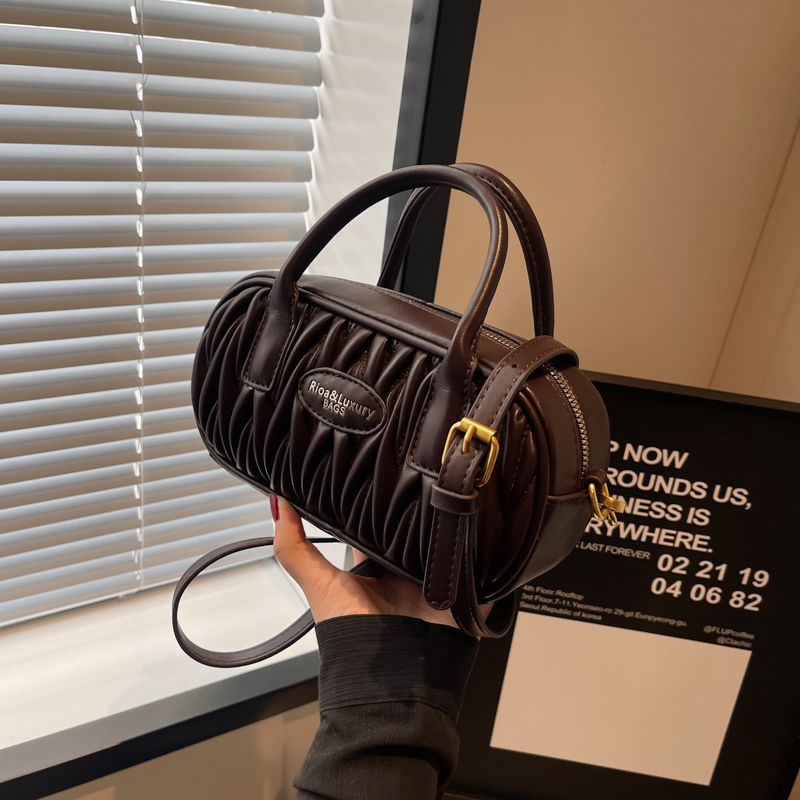 Túi Đeo Chéo Vai Xếp Ly Bằng Da pu Phong Cách retro Thời Trang 2023 Dành Cho Bạn Nữ