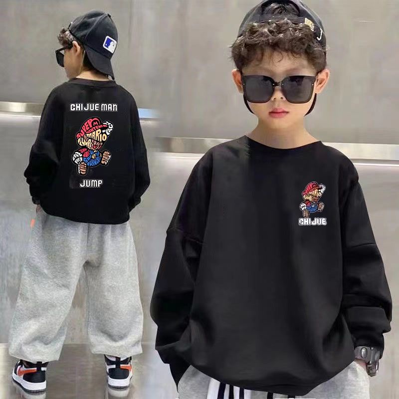 Áo Sweater Mỏng Cổ Tròn Thời Trang Xuân Thu 2023 Phong Cách Mới Cho Bé Trai