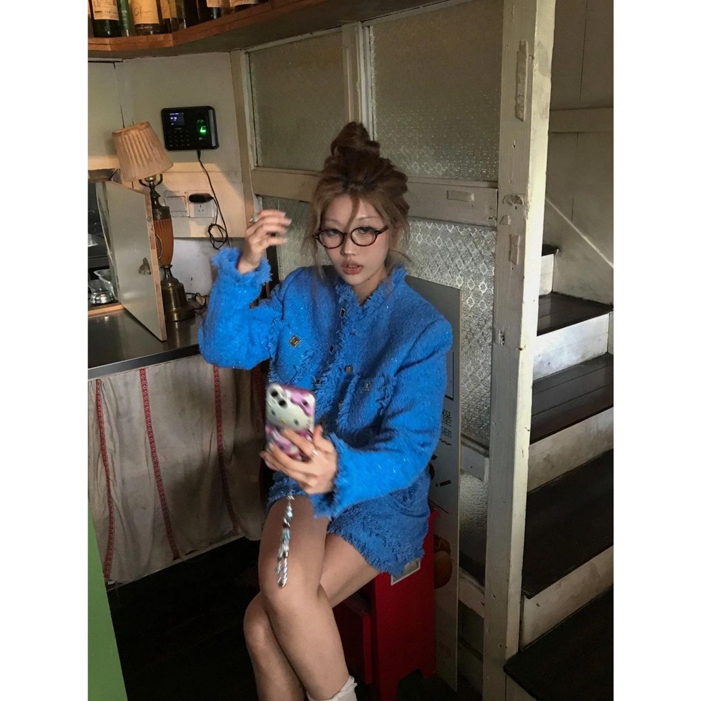 Bộ Áo Khoác Tay Dài + Quần short Lưng Cao Thời Trang Thu Đông Cao Cấp Cho Mẹ Và Bé