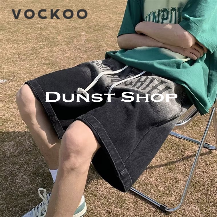 Dunst Shop quần đùi nam quần jean ống rộng quần short nam 2023 NEW DS07512