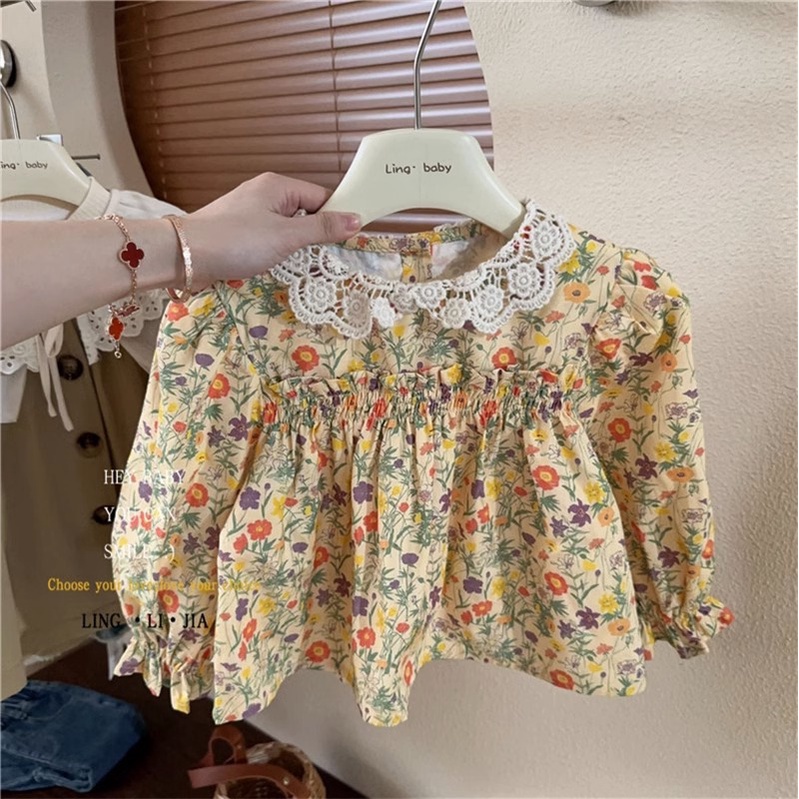 Bộ Áo Sơ Mi Hoa Tay Dài + Chân Váy Yếm Phong Cách Phương Tây Thời Trang Thu Đông Cho Nữ  Hàng Có Sẵn Hàng Mới