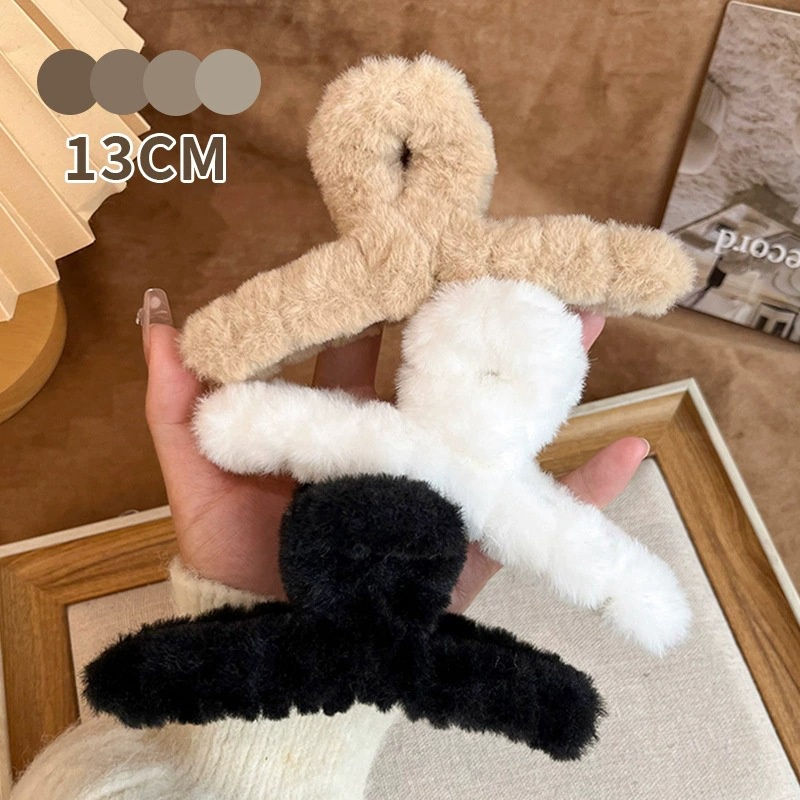 Kẹp Tóc Hình Cá Mập 13cm Phủ Lông Nhung Thời Trang Thu Đông