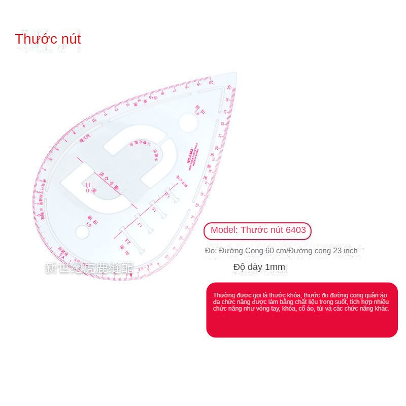 Bộ thước may dẻo 6 món dùng thiết kế quần áo