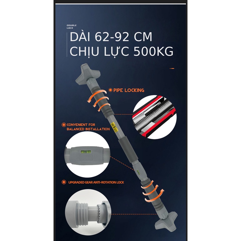 Xà đơn treo tường, gắn cửa,thấm hút mồ hôi, cao cấp, xuất VAT, TẶNG DÂY NHẢY CAO CẤP