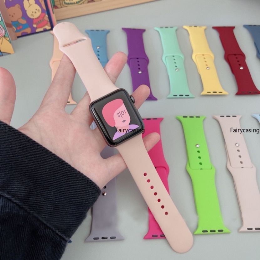 Dây Đeo Thay Thế Bằng silicone 2 49mm 44mm 40mm 45mm 41mm 42mm 38mm 44 45 49 mm Cho iwatch series 9 8 ultra 7 se 3 4 5 6