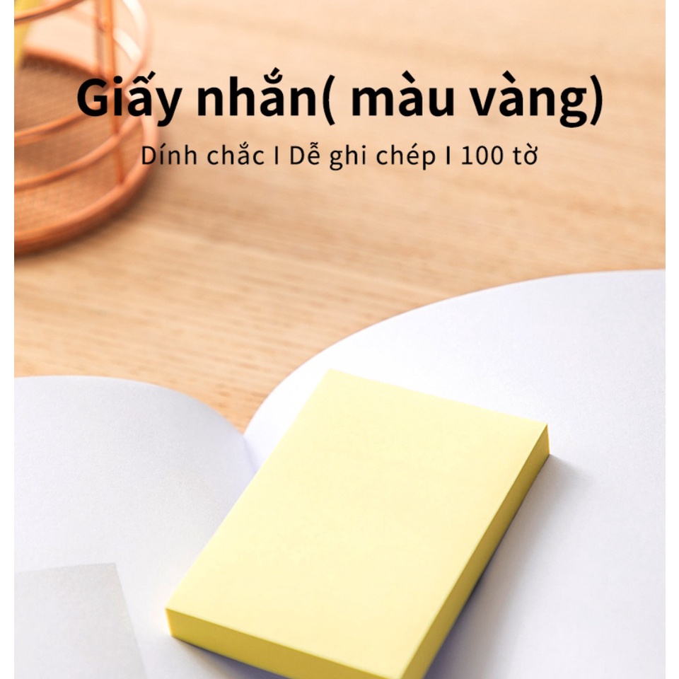 Giấy Note Ghi Chú 100 Tờ Giấy Nhớ Đánh Dấu Deli - Học Sinh Văn Phòng Dán Lời Nhắc Vở Ghi Decor Góc Học Tập