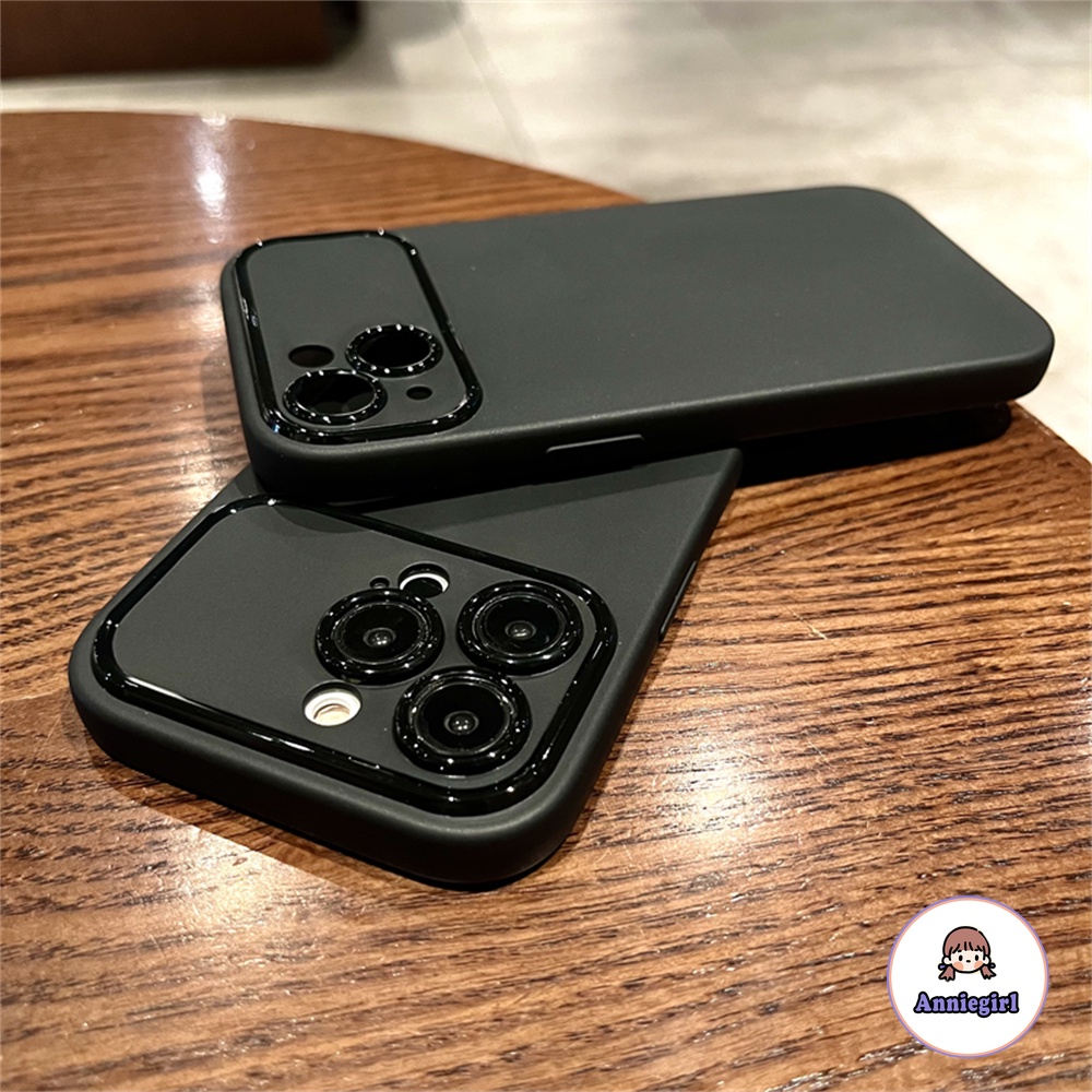 Ốp Điện Thoại tpu Mềm Nhám Màu Đen Đơn Giản Cho iphone 11 14 pro max 13 pro max 12 iphone x xs xs max xr 7 8 plus