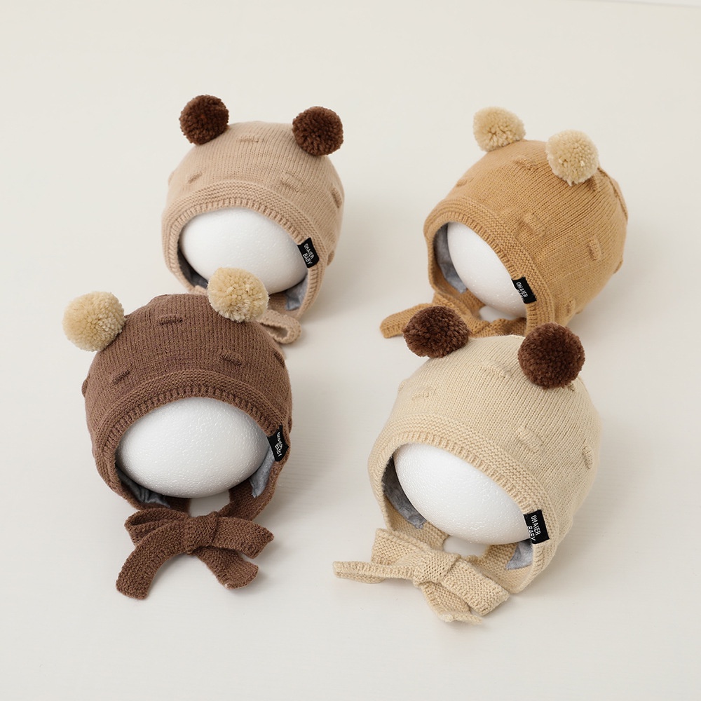 Mũ Trùm Tai Giữ Ấm Thời Trang Thu Đông Cho Bé