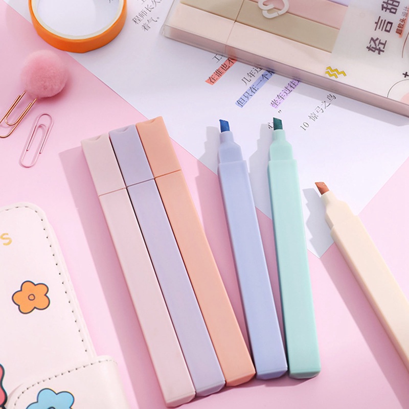 Set 6 Bút Đánh Dấu Nhiều Màu Sắc Xinh Xắn