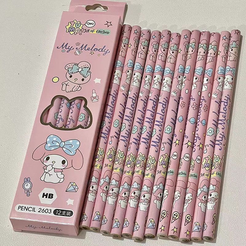 Set 12 Bút Chì Gỗ Hoạt Hình Dễ Thương wj440