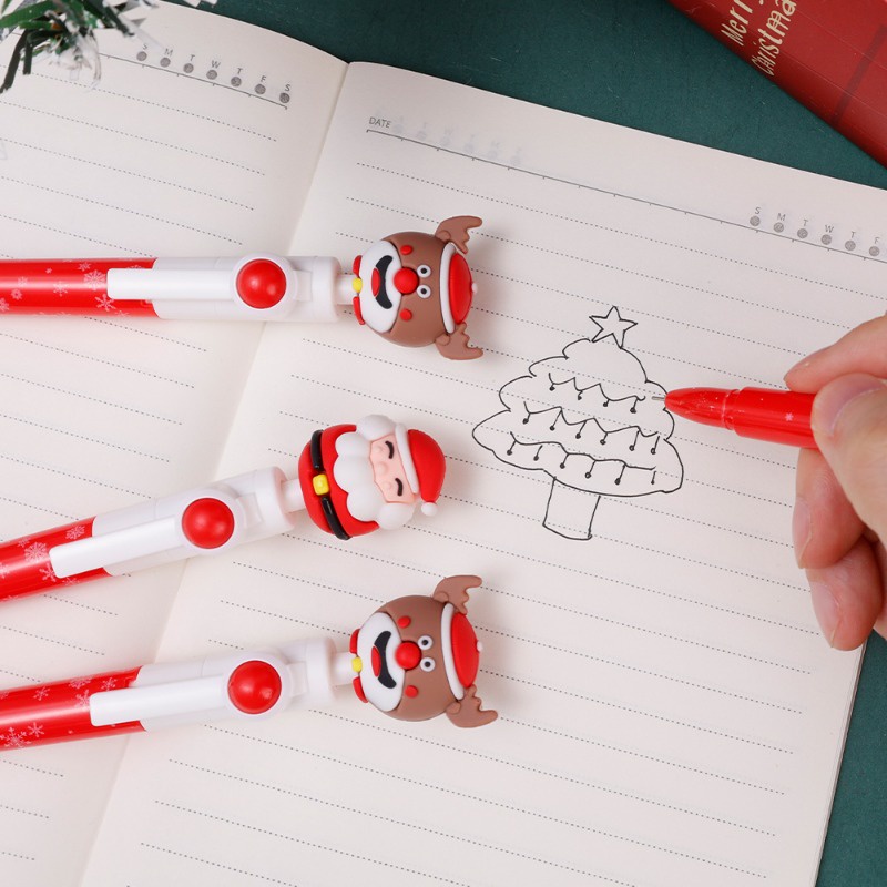 Bút Mực Đen Hình Cây Thông Noel / Bút Vẽ Hoạt Hình Nhanh Khô Dùng Trong Trường Học / Văn Phòng Phẩm