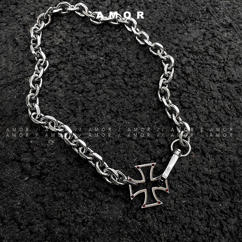 Vòng cổ Hợp Kim Mặt Thánh Giá Đính Đá Thời Trang Cho Nam Nữ