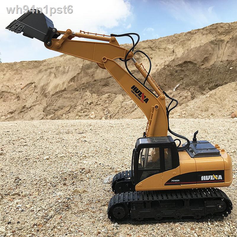 ◈ □Huina lớn điều khiển từ xa máy xúc hợp kim có thể sạc lại máy xúc kỹ thuật xe mô hình cậu bé máy móc đồ chơi