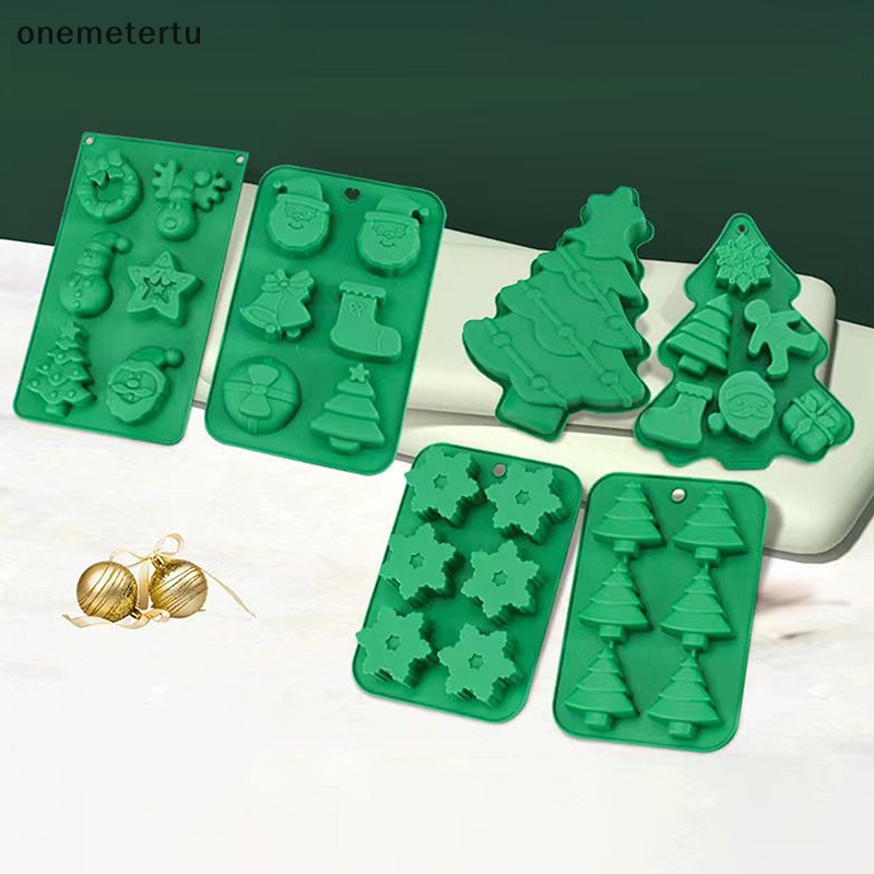 Khuôn Làm Bánh Bằng Silicon Hình Ông Già Noel / elk / Socola / Cây Thông / Hươu Giáng Sinh