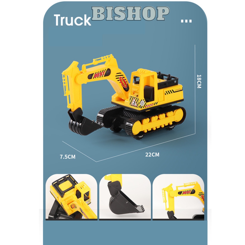 Xả hàng Đồ chơi ô tô mô hình set 6 xe tải công trình xây dựng cỡ lớn cho bé tặng kèm xe