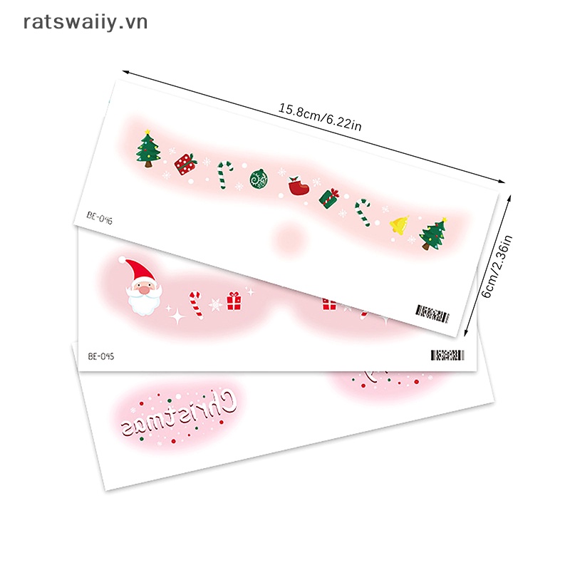 Sticker Dán Hình Xăm Tạm Thời Họa Tiết Giáng Sinh Dễ Thương Bắt Mắt