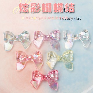 Charm nhựa hình nơ 25*34mm nhiều màu, Nguyên liệu trang trí diy