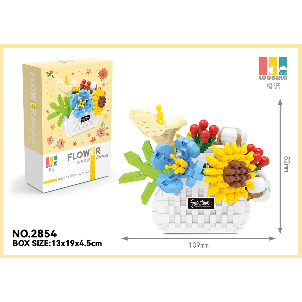 Bộ Đồ Chơi Lắp Ráp Giỏ Hoa Trang Trí Dành Cho Trẻ Em